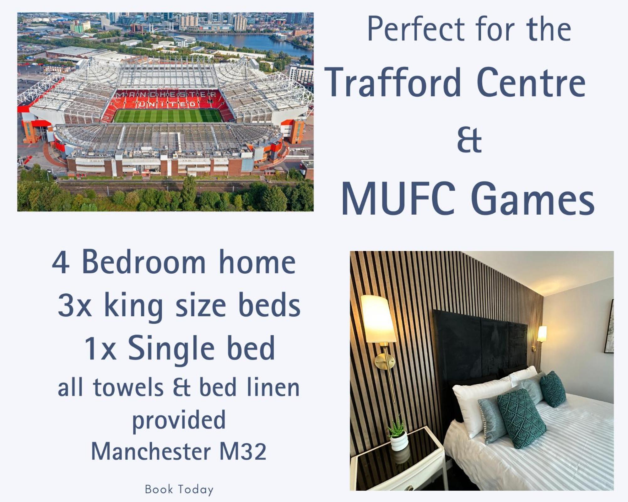 Waterside Mufc & Trafford Centre Townhouse 4 Bedroom Free Parking Manchester Zewnętrze zdjęcie